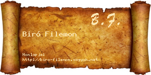 Biró Filemon névjegykártya